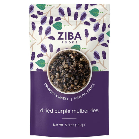 Ziba Foods Wild Grown Dried Mulberries | Non-GMO, Vegan, Whole 30 Friendly & Paleo, White Mulberry Dried Fruit Pack | Wild Grown Superfood Naturally High In Immune Boosting Antioxidants, 5.3 oz