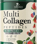 Collagen Peptides Powder Supplement - Supports Joint, Bone, Skin & Nail Health & Post Workout Recovery - Grass Fed, Hydrolyzed Protein Peptides Type I, II, III, V, X - Non-GMO, Berry - 30 Servings