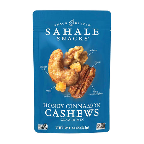 Sahale Snacks Maple Pecans Glazed Mix, 4 oz Pouches (6 Packs) Dry-Roasted, Deluxe Mixed Nuts with Cherries, Apples, Maple, and Cinnamon - Non-GMO, Kosher, and Certified Gluten-Free Snacks