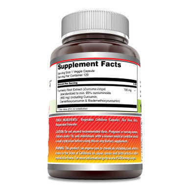 Amazing Formulas Curcumin Supplement | 700 Mg Per Serving | 120 Veggie Capsules Supplement | Non-Gmo | Gluten Free | Made In Usa