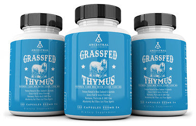 Ancestral Supplements Grass Fed Thymus Extract (Glandular) Supports Immune, Histamine, Allergy Health (180 Capsules)