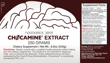 Chocamine Extract Powder 250 Grams | Oxidation Support Supplement | Promotes Energy, Endurance and Stamina | Supports Mental Acuity, Concentration and Mood