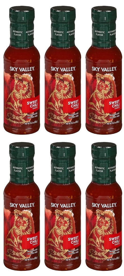 Sky Valley Sweet Chili Sauce - Mild Heat, Thai Sweet Chili Sauce, Use as Eggroll or Spring Roll Sauce, Gluten-Free, Plant-Based, Non-GMO Project Verified, Sweet Spicy Chili Sauce - 14.5 Oz, 2-Pack