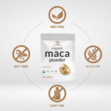 Deal Supplement Organic Peruvian Maca Root Powder 3lbs Easily Digested Gelatinized Form Herbal Superfoods Supplement for Men & Women Supports Immune & Energy Health Non-GMO