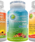 Vegan Supplement for Immune and Overall Health Support Liposomal Vitamin C 1500mg Vegan Whole Food Multivitamin with No Iron and Quercetin 500mg with BromelainZinc and Vitamin C