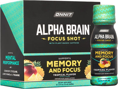 Onnit Alpha Brain 30ct (Capsules) + Alpha Brain Drink Focus Shot (Tropical)