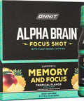 Onnit Alpha BRAIN Focus Energy Shot Supplement - Energy Focus Mood Stress Brain Booster Drink - Tropical (2.5 fl oz 6 ct)