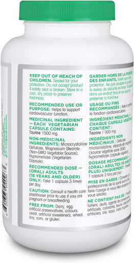 Organika Taurine Ultra Strength- 1000Mg- Supports Cardiovascular Health, 3000Mg Daily Dose- 240Vcaps