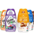Sweetleaf Stevia Liquid Variety 6-Pack Caramel Chocolate Vanilla Sweet Drops 1.7 Oz Ea + Peach Mango Lemon Lime & Mixed Berry Water Drops 1.62 Oz Ea