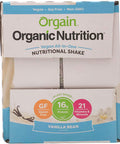 Orgain Organic Vegan Plant Based Nutritional Shake Vanilla Bean 11 Ounce 12 Count