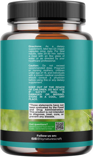 Natures Craft Liver Cleanse Detox & Repair Formula - Herbal Liver Support Supplement with Milk Thistle Turmeric Dandelion Root & Artichoke Extract for Liver Health - Silymarin Milk Thistle Liver Detox Capsules