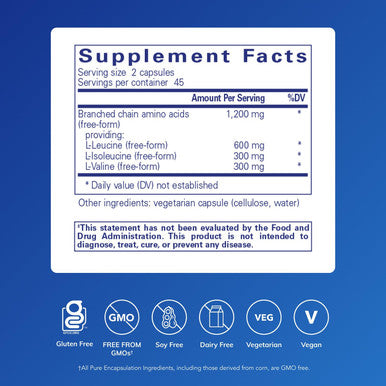 Pure Encapsulations BCAA Capsules | Hypoallergenic Supplement to Support Muscle Function During Exercise* | 90 Capsules