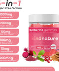 kindnature Kind Nature Berberine Gummies 1000mg with Ceylon Cinnamon & Resveratrol ÃƒÂ¢Ã¢â€šÂ¬Ã¢â‚¬Å“ Sugar-Free Vegan Supplement for Blood Sugar Support Metabolism Cravings Wellness Non GMO Gluten Free