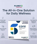 Planet 3 Vitamin Packs, Daily Vitamins For Immune, Energy, Heart & Vision Support Multivitamins, Vitamin D, Probiotics, Omega 3, Methyl B12 Core Supplements For Women And Men 30 Daily Packs