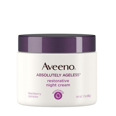 Aveeno Absolutely Ageless Restorative Night Cream Face & Neck Moisturizer With Antioxidant-Rich Blackberry Complex Vitamin C & E Hypoallergenic Non-Greasy & Non-Comedogenic 1.7 Fl. Oz