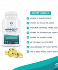Omvits Vegan Omega 3 DHA from Algae Oil 1000mg - 60 Softgel Capsules with Vitamin E - Sustainable Algal Alternative to Fish Oil - Vegetarian Essential Fatty Acids - Supports Heart Brain & Eyes