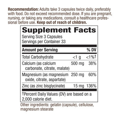 Nature'S Way Calcium Magnesium & Zinc 765 Mg Per Serving 100 Capsules