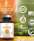 Vitamin D3 10000 IU (250 mcg), High Potency Vitamin D for Immune Support - Bone, Teeth and Muscle Support, Premium D Vitamin in Cold-Pressed Olive Oil, by Nature's Supplement - 180 Softgels