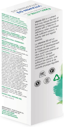 Organika Vitamin D3 Liquid 2500Iu- Olive Oil Base, Immune System Support- 30Ml