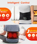 Flaremore Electric Heating Massage Pad For Back Xl Heated Waist Belt Wrap With 3 Fast Heating And Vibration Massage Modes Fsa Eligible 5000Mah Battery Operated Heat Pad For Back Waist Lumbar Abdomen