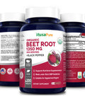 NusaPure Beet Root 1,350 mg 200 Organic Tablets (Vegetarian, USDA, Non-GMO & Gluten-Free) with Black