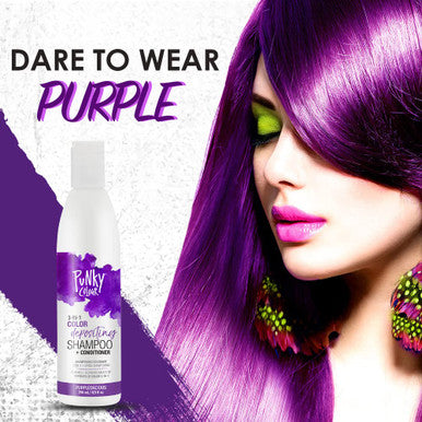 Punky Colour Purpledacious 3in1 Color Depositing Hair Cleanser Conditioner with Shea Butter and Pro Vitamin B that helps Nourish and Strengthen Hair 8.5 fl oz.