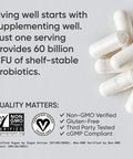Sports Research Daily Probiotics with Prebiotics for Women Men Probiotic Blend with 60 Billion CFU at Expiration NonGMO Verified Vegan 30 DelayedRelease Veggie Capsules