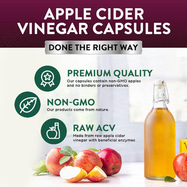 Nature'S Nutrition Apple Cider Vinegar Capsules for Detox & Cleanse - 1877mg per Serving - ACV Pills with Digestion Gut Health & Natural Weight Support - Extra Strength - Non-GMO Supplement - 60 Vegetarian Capsules