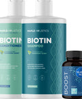 Hair Loss Supplement Plus Mint Biotin Shampoo Set - Biotin Hair Growth Supplement For Men And Women Plus Volumizing Mint Shampoo Bundle With Biotin For Thinning Hair