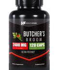 Healthfare Butchers Broom Capsules | 2400Mg | 120 Count | Supports Blood Circulation And Vein Support For Healthy Legs | Max Strength Formula | Non-Gmo And Gluten-Free