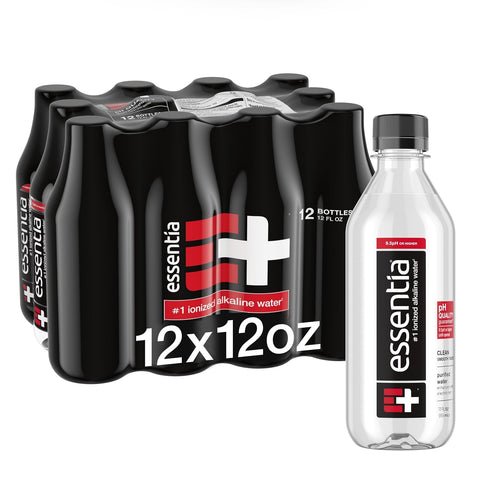 Essentia Water LLC, Ionized Alkaline Bottled Water; 99.9% Pure, Infused with Electrolytes, 9.5 pH or Higher a Clean, Smooth Taste, 20 Fl Oz (Pack of 24)