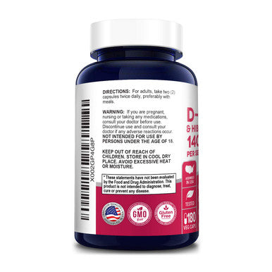 D-Mannose Complex 1400 mg ( with Hibiscus and Cranberry) - 180 Veggie Caps.