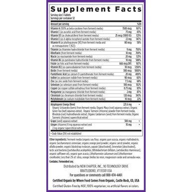 New Chapter Energy Supplement - Perfect Energy Multivitamin for Balanced Energy + Stress Support with B Vitamins + Vitamin D3 + Organic Non-GMO Ingredients - 96 c