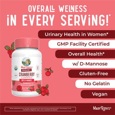Maryruth's Organics Organic Cranberry Gummies 30 Servings 500Mg