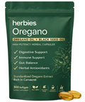 Herbies Oregano Oil Capsules Organic With Black Seed Oil 2 In 1 Herbal Formula 300 Softgels 6000Mg