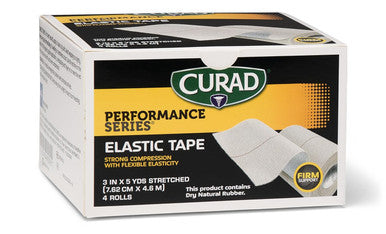 Curad Performance Series Elastic Adhesive Tape 3" x 5 yd. Box of 4