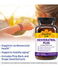 Country Life Resveratrol Plus Supports Cardiovascular Health 120 Vegan Capsules Certified Gluten Free Certified Vegan Non-Gmo Verified
