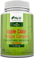 Apple Cider Vinegar - 180 Vegan Capsules not Tablets or Liquid - 1120mg Daily Dosage Ãƒâ€šÃ¢â‚¬â€œ Plus Added Turmeric, Cayenne and Ginger Ãƒâ€šÃ¢â‚¬â€œ Full 90 Day Supply Ãƒâ€šÃ¢â‚¬â€œ Made in The UK.