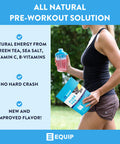 Equip Foods Pure Pre All Natural Pre-Workout Powder | Green Tea Caffeine Sea Salt EAA Vitamin C B6 B12 L-carnitine Agnine | Naturally Boosts Workouts | 30 Servings BlackBerry Lemon Caffeinated