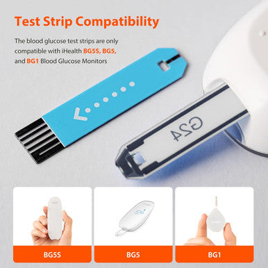 iHealth Blood Glucose Test Strips 50 Count Lancets for Diabetes Management 50 Count Compatible with iHealth Blood Glucose Monitor Only