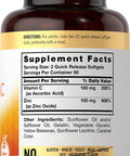 Zinc 100mg with Vitamin C | 180 Softgels | Non-GMO, Gluten Free Supplement | by Carlyle
