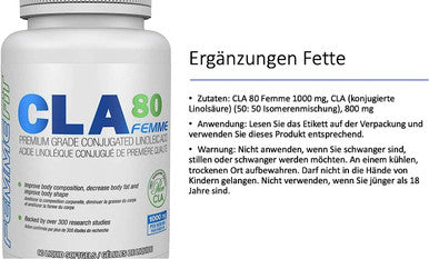 FEMME FIT - CLA80 Femme - Premium Grade Conjugated Linoleic Acid - 60 Count