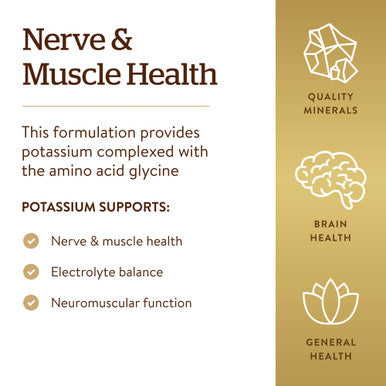 Solgar Potassium Amino Acid Complex 100 Tablets - Nerve & Muscle Health - Promotes Electrolyte Balance - Non-Gmo Vegan Gluten Free Dairy Free Kosher - 100 Servings