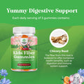 Natures Craft Kids Fiber Gummy Prebiotics Supplement - Soluble Fiber Gummies for Kids for Easing Constipation and Supporting Digestive Health Kids Fiber Gummies Immune System Booster Delicious Gummy Vitamins