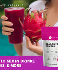 Kate Naturals Dragon Fruit Powder For Baking & Drink (4Oz). Vegan Gluten Dried Dragon Fruit Pink Pitaya Powder For Dragon Fruit Syrup. Dragonfruit Pitaya Powder For Smoothie & Food Coloring