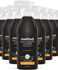 Method Daily Granite Cleaner Spray Orange Tangerine Plant-Based Cleaning Agent for Granite Marble and Other Sealed Stone 28 oz Spray Bottles (Pack of 8)