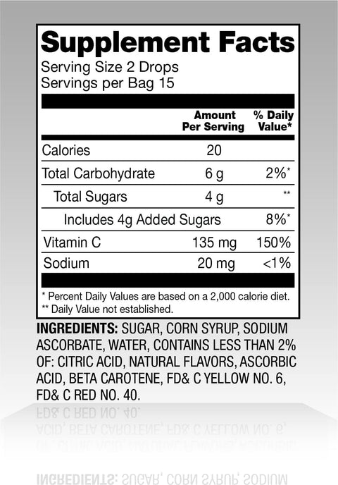 Basic Care Vitamin C Supplement Drops Lemon Orange and Grapefruit 140 Count (Previously Soundhealth)