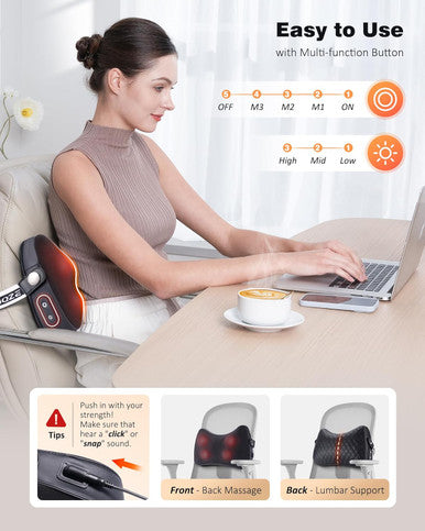 Back And Neck Massager For Pain Relief Deep Tissue, Shiatsu Back And Neck Massager With Heat For Back, Neck, Shoulder And Leg Massage, Chritmas Gifts For Men Women Mom Dad, Relax For Home Office Car
