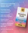 Solgar One Daily Women'S Multi Whole Body Support Highly Absorbable Delayed Release Vitamin For Women Supplement For Immune Heart Energy Stress Hair Skin Nails & Reproductive Health 60 Servings