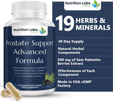 Prostate Health Advanced Herbal Supplement For Men With Beta Sitosterol, Selenium, Pygeum And Saw Palmetto For Prostate Support And Frequent Urination - 90 Ct